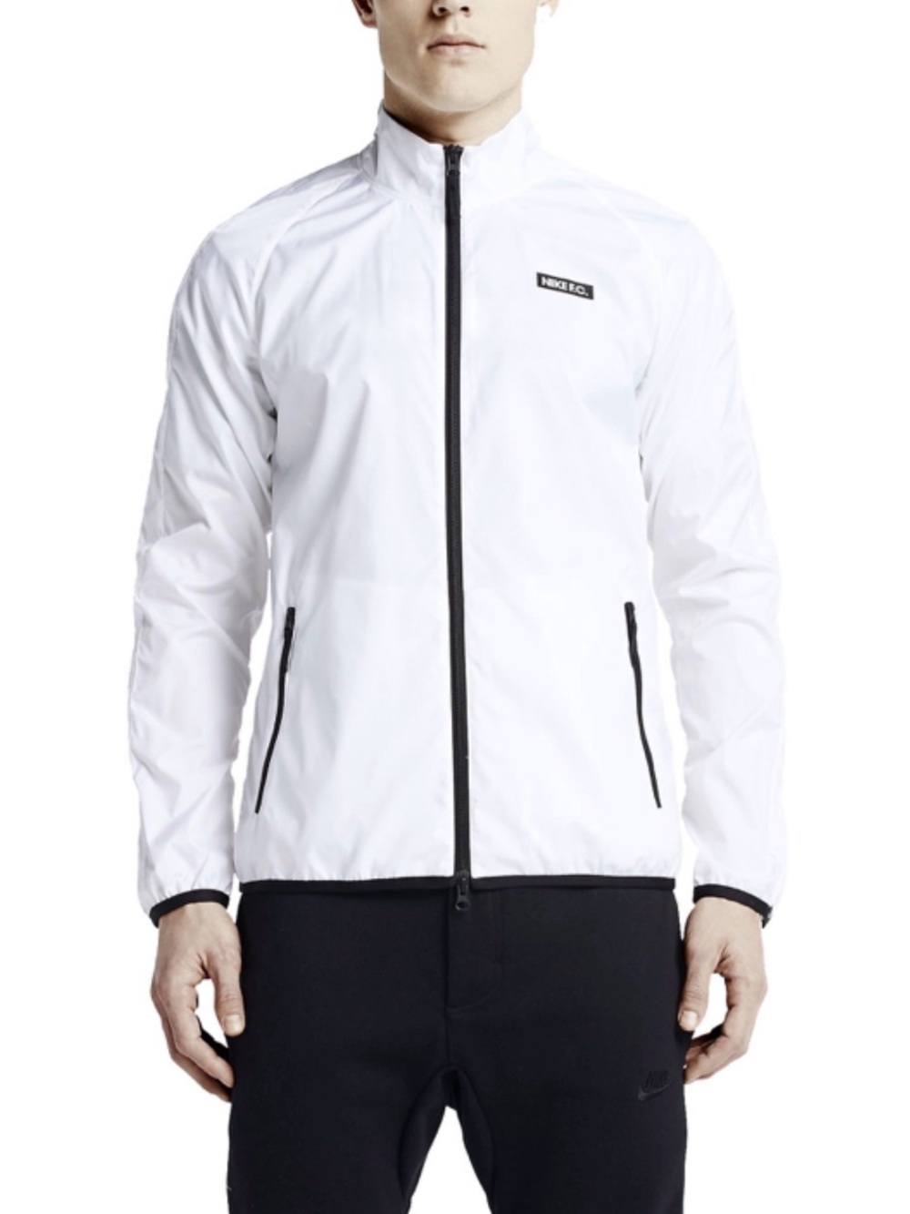 Nike F.C. N98 Windbreaker Jacket Men’s M White Soccer Football Track Jacket